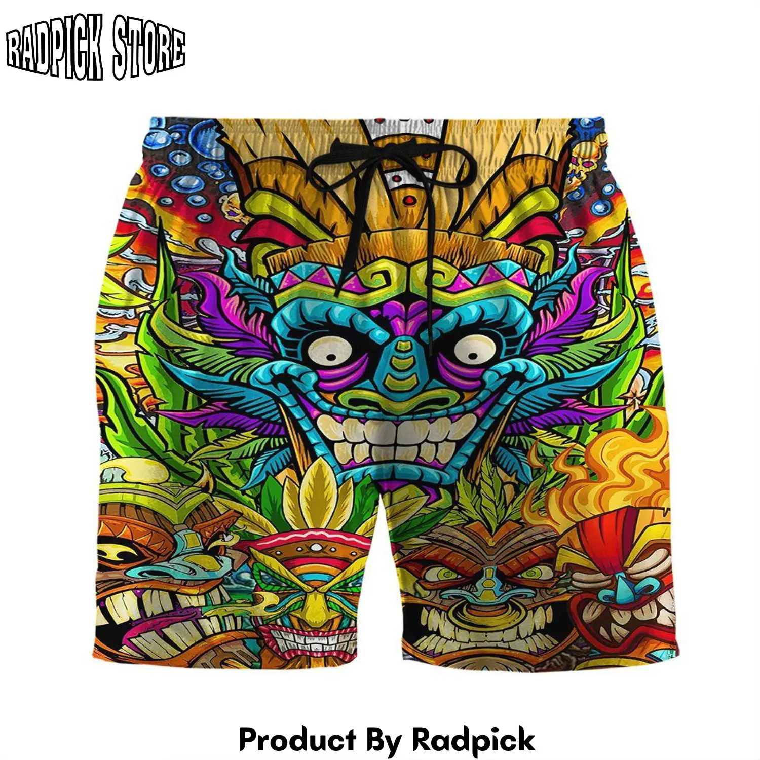 Radpick 3d funny tiki custom men short rp631499